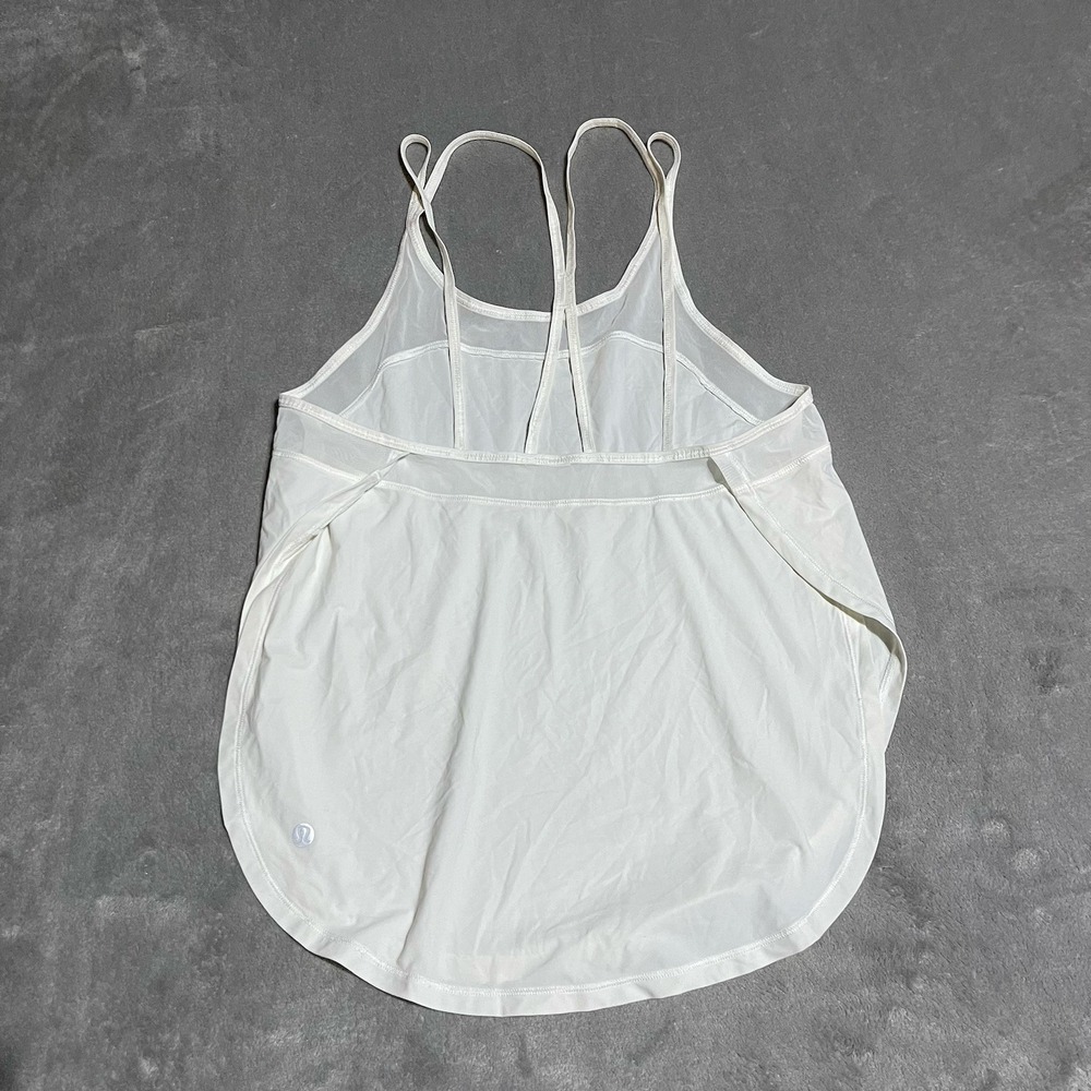 Lululemon Anew Singlet Tank Top Womens 4 White Activewear Sporty Workout - Picture 4 of 5